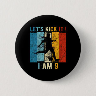 Kids 9th Birthday Boy Soccer 9 Year Old Birthday B 6 Cm Round Badge