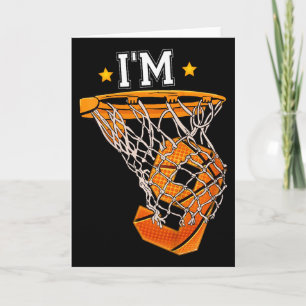 Kids 9th Birthday Bysketbyll I'm 9 Boy Girl 6th Bi Card