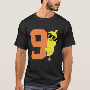 Kids 9th Birthday Chicken Themed Cute 9 Year Old B T-Shirt