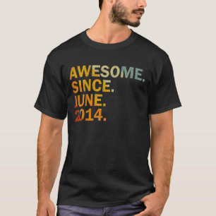 Kids 9th Birthday Decorations 9 Years Old Awesome  T-Shirt