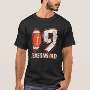 Kids 9th Birthday Football Boy Nine Year Old Footb T-Shirt