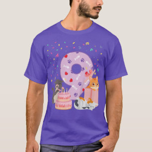 Kids 9th Birthday Girl cute Cat outfit 9 years old T-Shirt