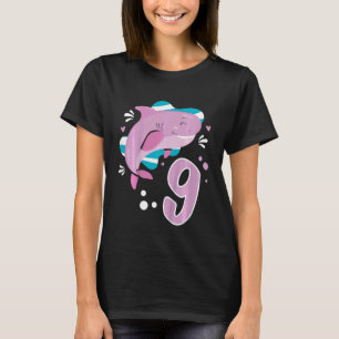 Kids 9th Birthday Girls Shark 9 years Old Ocean Sh T-Shirt