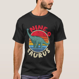 Kids 9Th Birthday Nine O Saurus I Brachiosaurus I T-Shirt