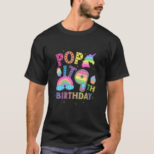 Kids 9th Birthday Pop 9 Year Popping Party For Gir T-Shirt