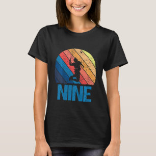 Kids 9th Birthday Retro Badminton 9 Years Old Boy  T-Shirt