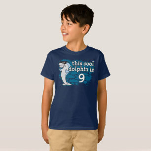 Kid's 9th Birthday This Cool Dolphin is Nine T-Shirt