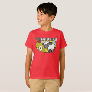 Kid's 9th Birthday Today I'm Nine! Cute Lamb T-Shirt