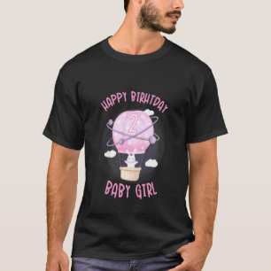 Kids A Girls 2nd Birthday Hot Air Balloon Bunny I T-Shirt