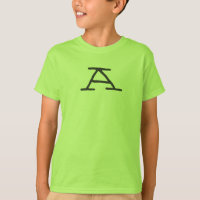 kids' A initial t-shirt