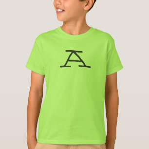 kids' A initial t-shirt