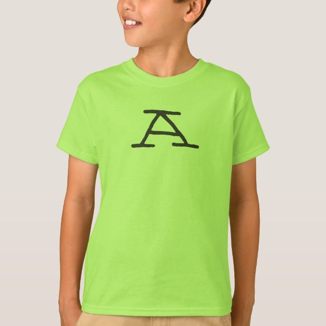 kids' A initial t-shirt (Front)