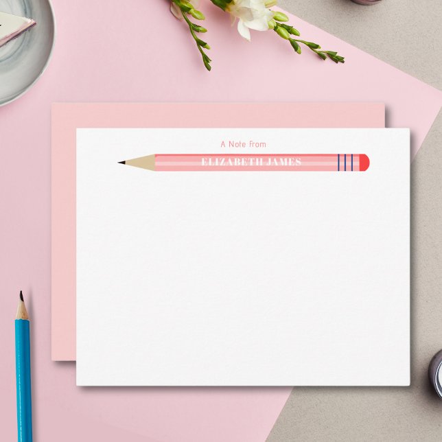 Kid's A Note From Pencil Flat Note Card (Creator Uploaded)