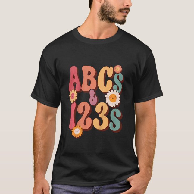 Kids ABC & 123 1st Day Of Kindergarten Kids Alphab T-Shirt (Front)