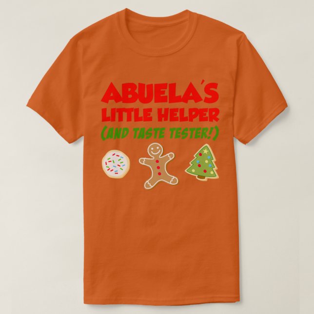 Kids Abuela's Little Helper Christmas Cookie Bakin T-Shirt (Design Front)