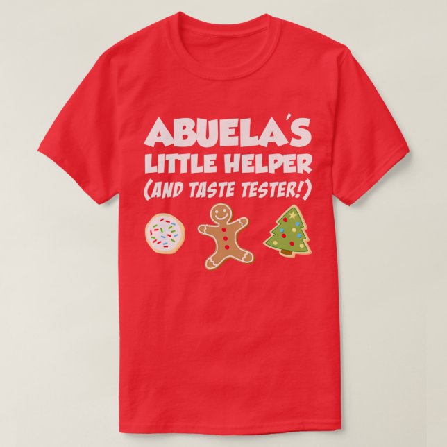 Kids Abuela's Little Helper Christmas Cookie Bakin T-Shirt (Design Front)