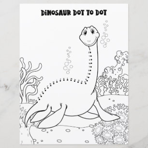 Kids Activity Cute Dinosaur Alphabetic Dot To Dot