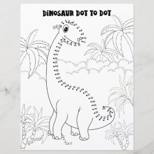 Kids Activity Dinosaur Connect the Dots By Numbers
