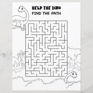 Kids Activity Long Neck Dinosaur Maze Fun Puzzle