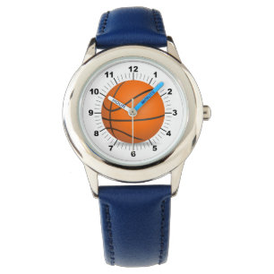 Kid's Adjustable Basketball Blue Number Watch