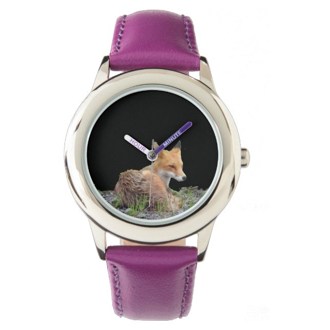 Kid's Adjustable bezel watch w/ fox (Front)