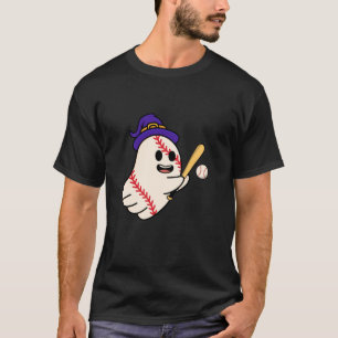 Kids Adults Baseball Ghost Witch Hat Halloween Cos T-Shirt
