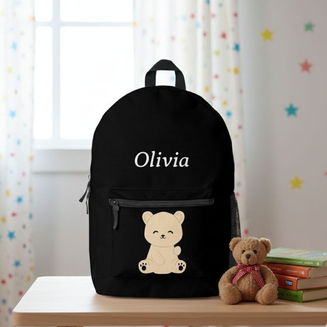 Kids' Adventure Backpack - Explorer Bear and Name  (Creator Uploaded)