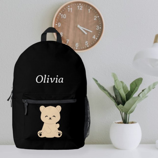 Kids' Adventure Backpack - Explorer Bear and Name  (Creator Uploaded)