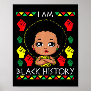 Kids Afro Girl Juneteenth Black History Melanin Af Poster