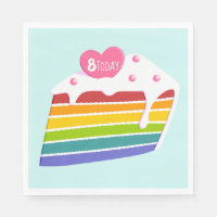 Kids Age Rainbow Layer Birthday Cake
