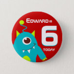 Kids alien name age button badge<br><div class="desc">Kids Birthday friendly alien badge / button customise with the short name and age of your choice for that extra special touch. This example reads "Edward is 6 Today".</div>