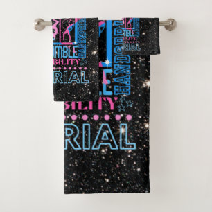 Kids All About Gymnastics Typography   Bath Towel Set