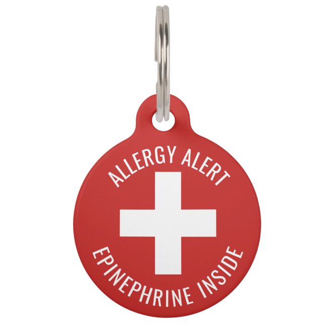 Kids Allergy Alert Epinephrine Inside Emergency Pet Tag (Front)