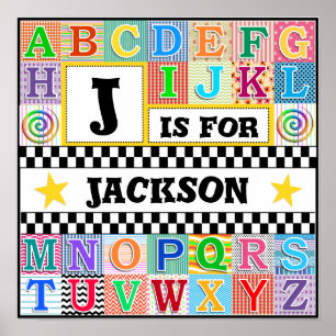 Kids Alphabet Art 16x16 Personalised Poster