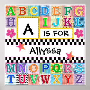 Kids Alphabet Art 16x16 Personalised Poster