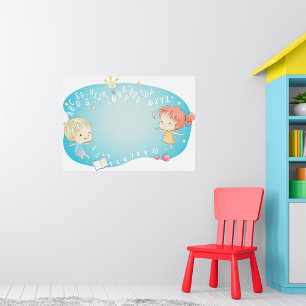 Kids Alphabet Learning Illustration with Numbers Poster