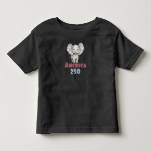 Kids America 250, Patriotic Elephant Toddler T-Shirt