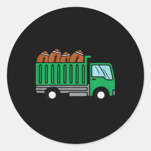 Kids American Football Dump Truck Cute Sports Boys Classic Round Sticker