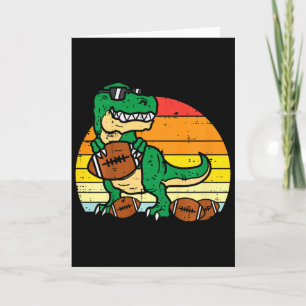 Kids American Footll Trex Retro Dinosaur Boys Kids Card