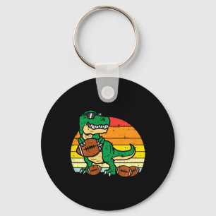 Kids American Footll Trex Retro Dinosaur Boys Kids Key Ring