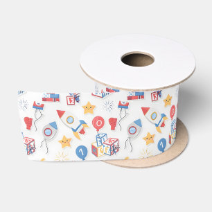 Kids Americana 4th of July Educational Alphabet Nu Satin Ribbon
