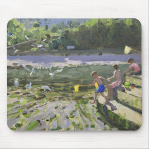 Kids and seagulls Looe 2013 Mouse Pad