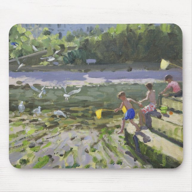 Kids and seagulls Looe 2013 Mouse Pad (Front)