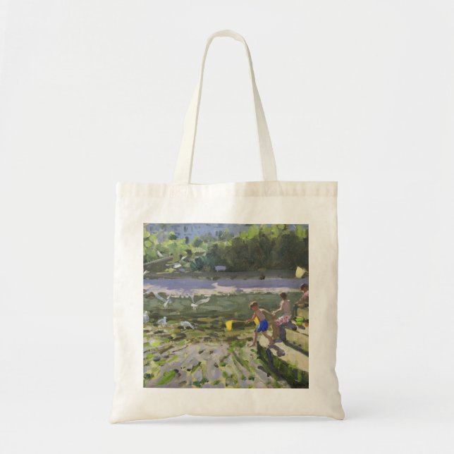 Kids and seagulls Looe 2013 Tote Bag (Front)