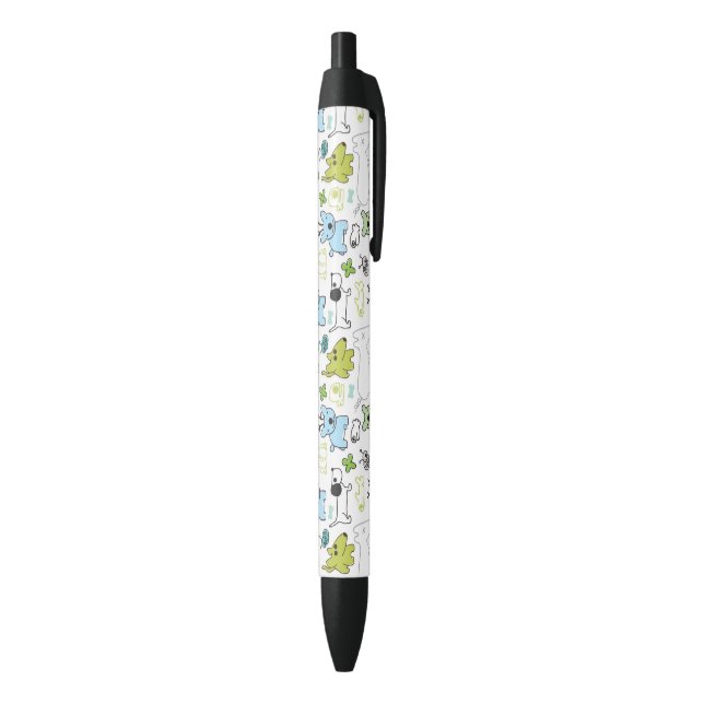kids animal background pattern black ink pen (Bottom (Vertical))
