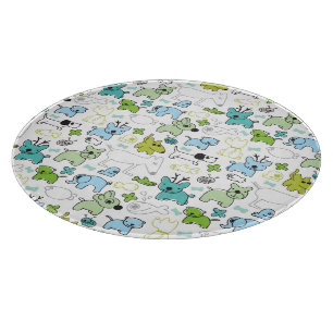 kids animal background pattern cutting board