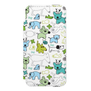 kids animal background pattern incipio watson™ iPhone 5 wallet case
