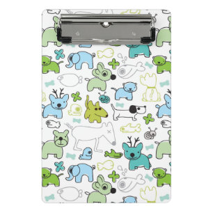 kids animal background pattern mini clipboard