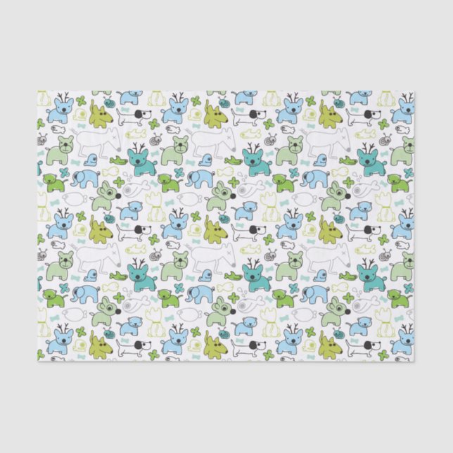 kids animal background pattern tissue paper (Front)