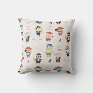 Kids Animal Crew Party Pirate Throw Pillow